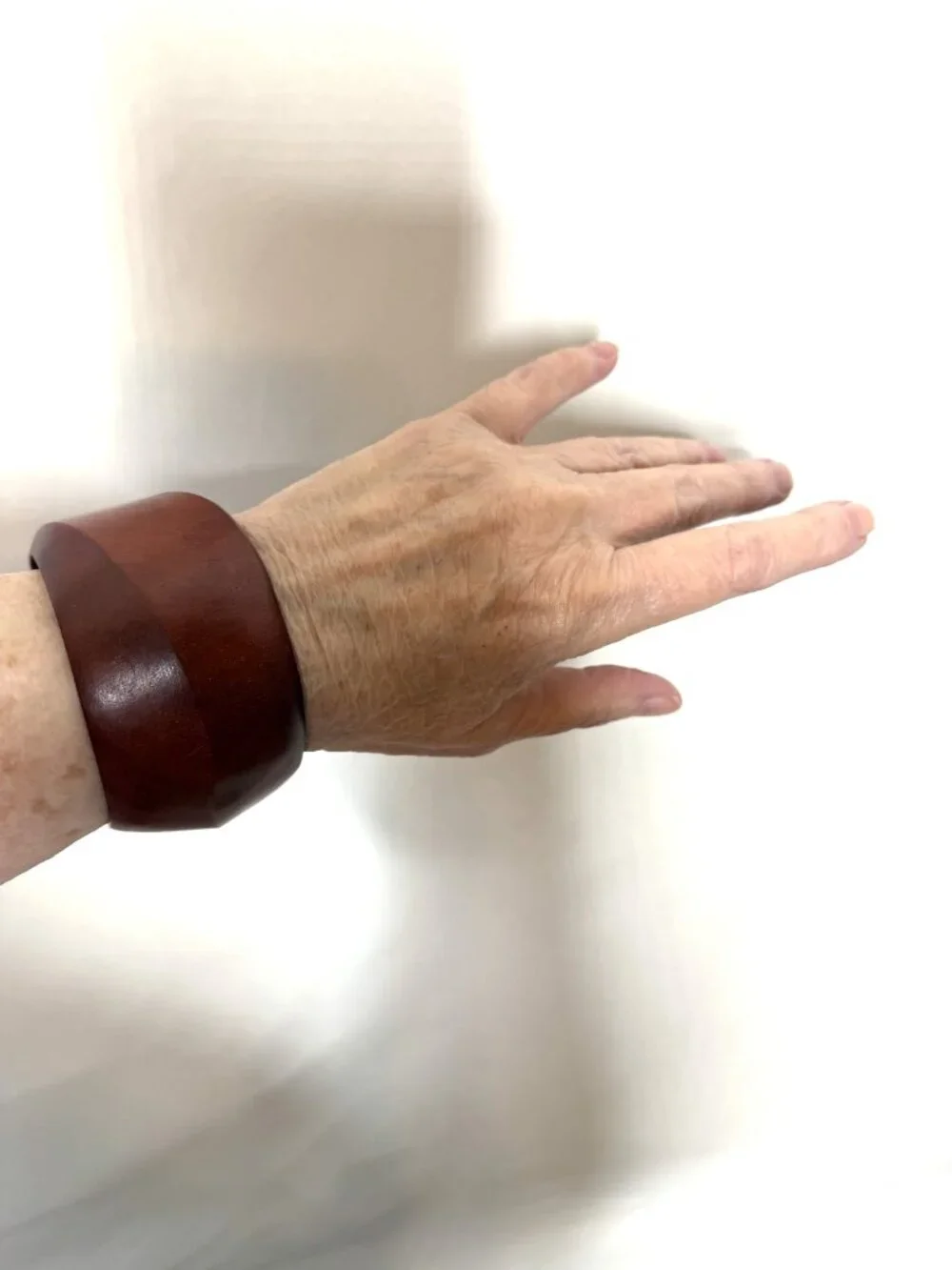 Wood Faceted Acrylic Bead Necklace Wide Wood Bangle Bracelet Set Fall / Autumn